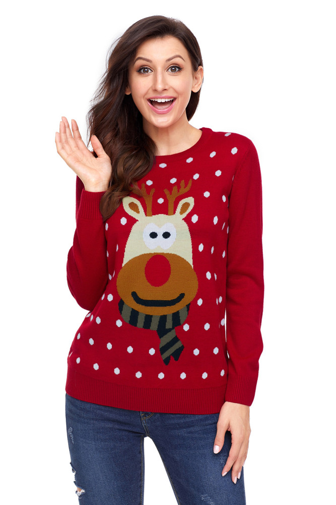 Red Christmas Reindeer Sweater
