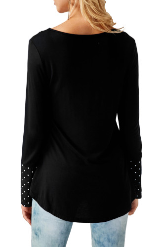 Black Polka Dot Peasant Tunic