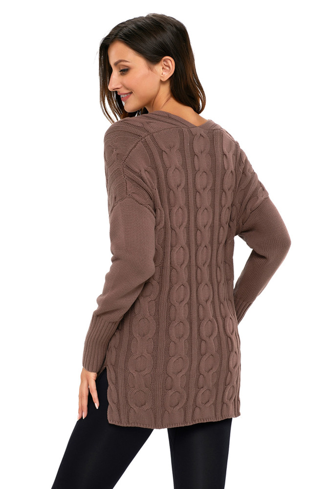 Mocha Oversized Cozy up Knit Sweater