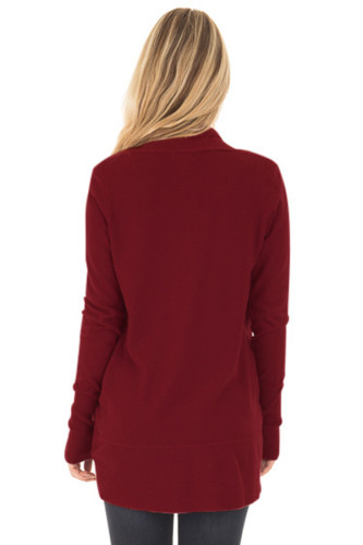 Burgundy Super Soft Long Sleeve Open Cardigan