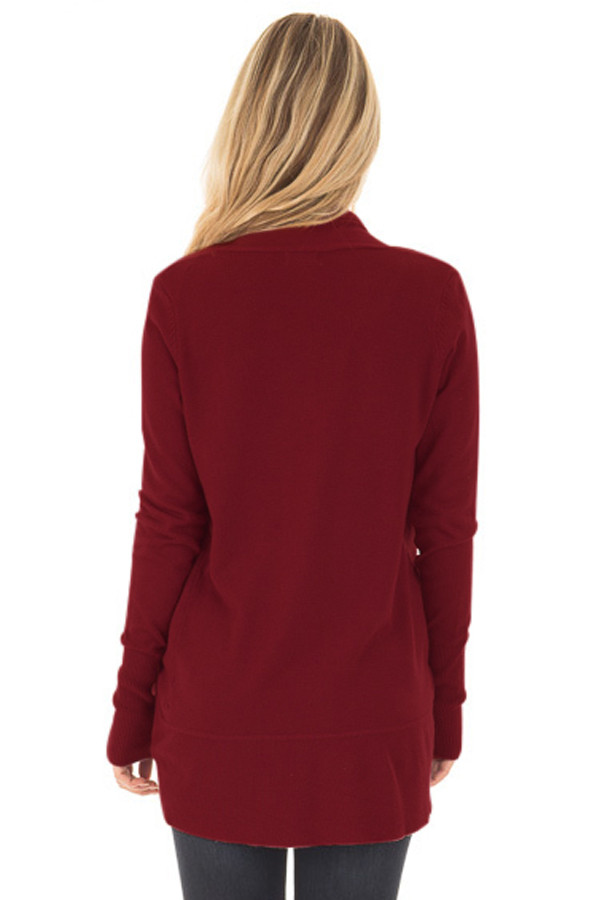 Burgundy Super Soft Long Sleeve Open Cardigan