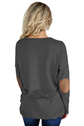 Black Elbow Patch Sweatshirt