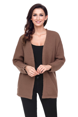Khaki Windy Morning Waffle Cardigan