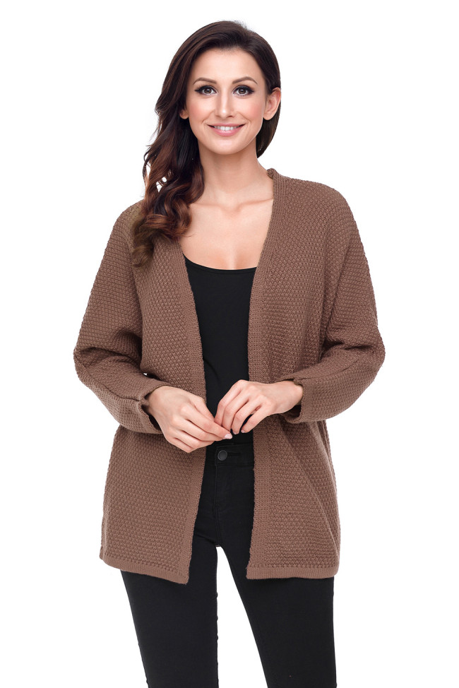 Khaki Windy Morning Waffle Cardigan