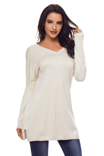 Apricot Soft V Neck Sweater