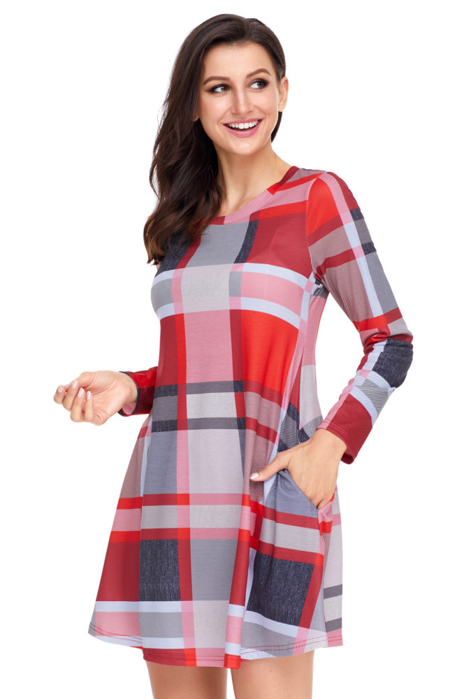 Multicolor Plaid Mini Dress