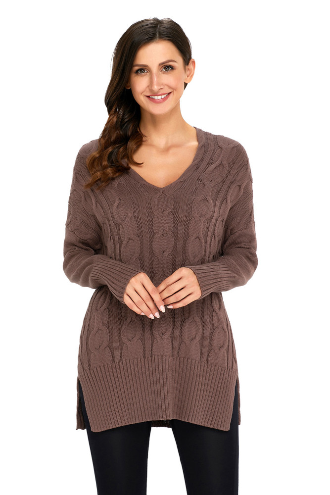 Mocha Oversized Cozy up Knit Sweater