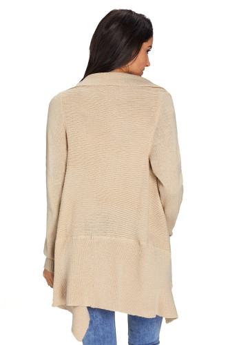 Apricot Waterfall Long Sleeve Sweater Cardigan