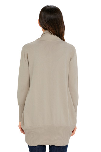 Khaki Super Soft Long Sleeve Open Cardigan