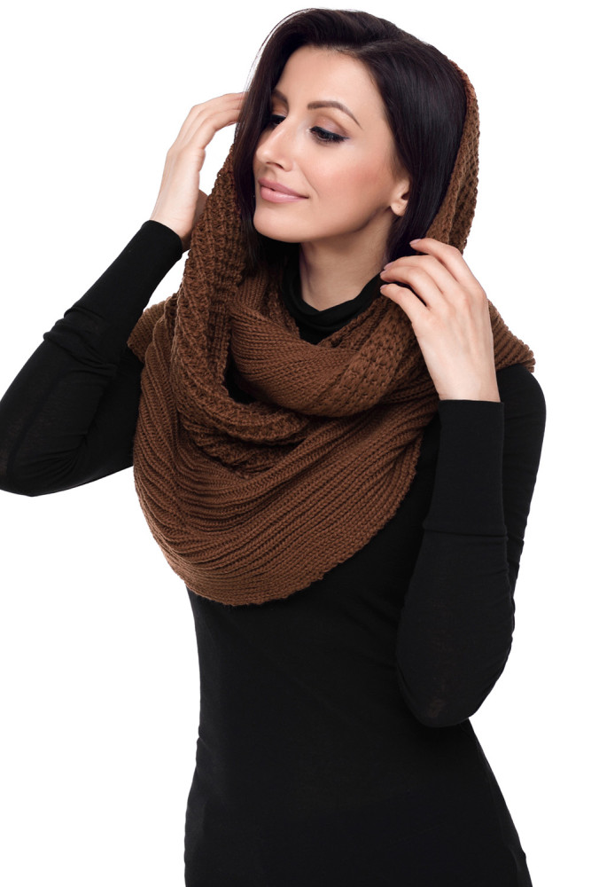 Brown Cable Knit Chunky Scarf