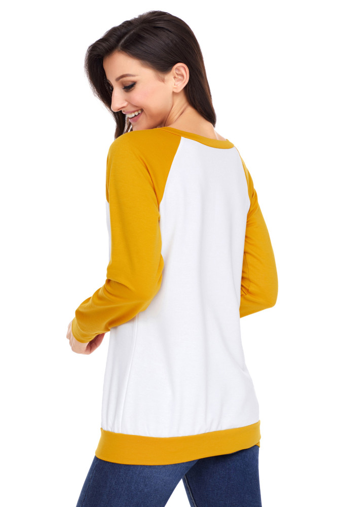 Christmas Reindeer Yellow Long Sleeve Shirt