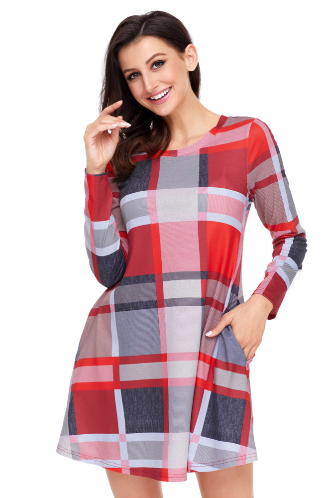 Multicolor Plaid Mini Dress