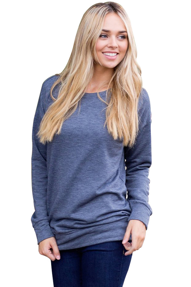 Gray Rays Back Pullover Sweatshirt
