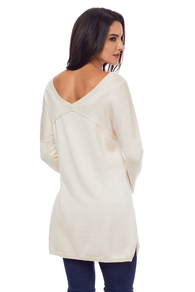 Apricot Soft V Neck Sweater