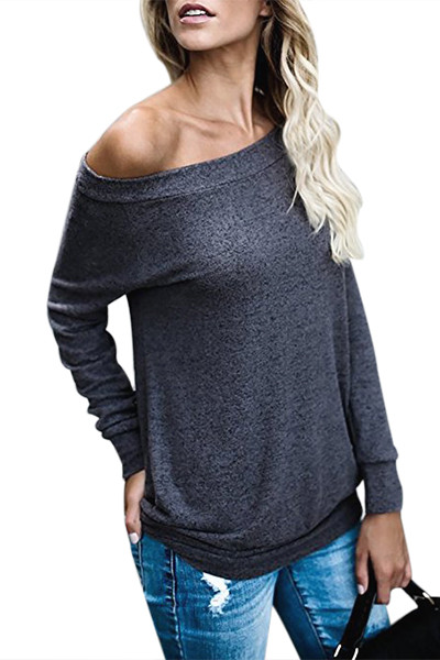 Black Womens Off Shoulder Tunic Top