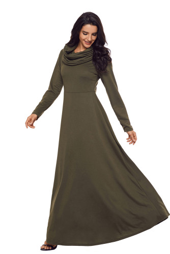 Olive Cow Neck Long Sleeve Maxi Dress