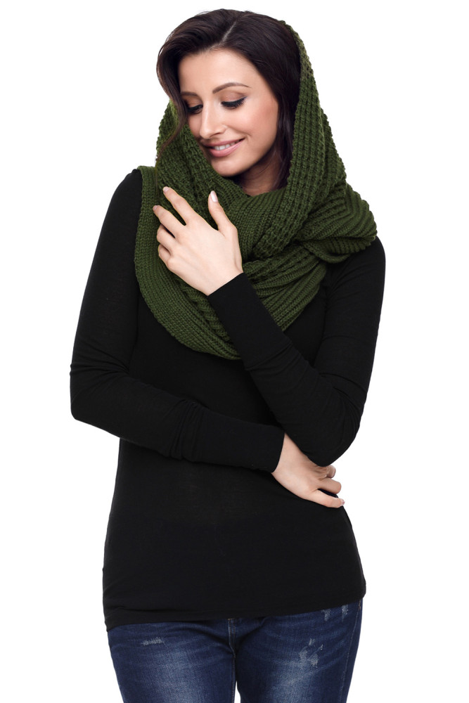 Green Cable Knit Chunky Scarf