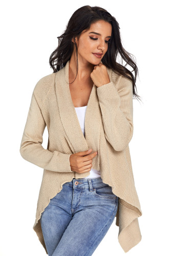 Apricot Waterfall Long Sleeve Sweater Cardigan