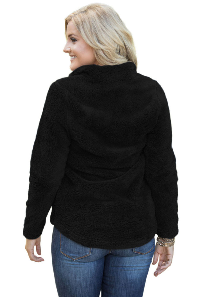 Black Zipped Pullover Fleece Outfit