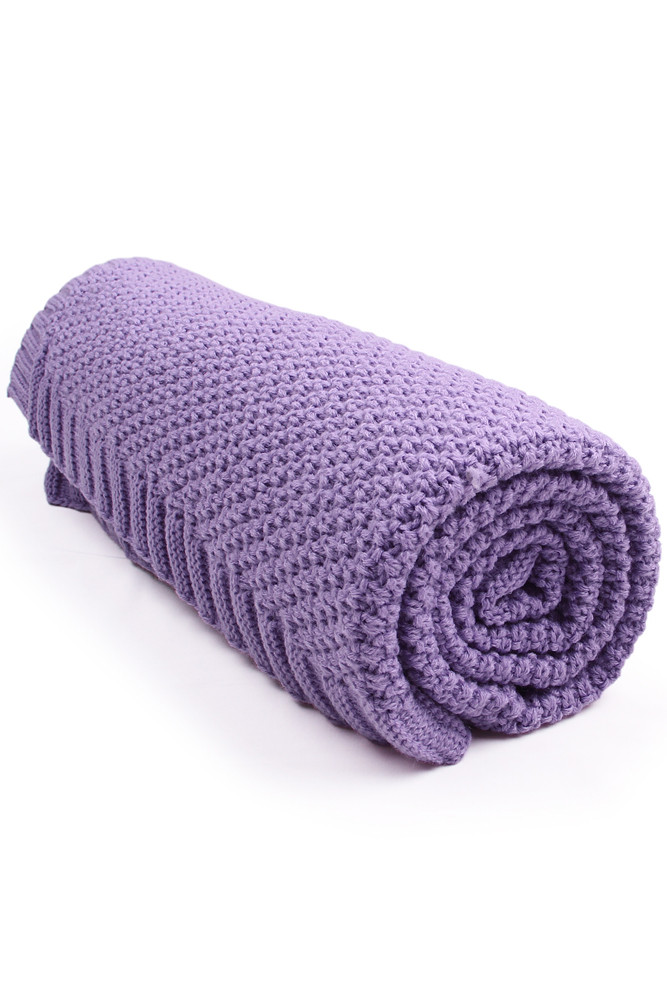 Purple Quality Cotton Knitted Baby Blankets