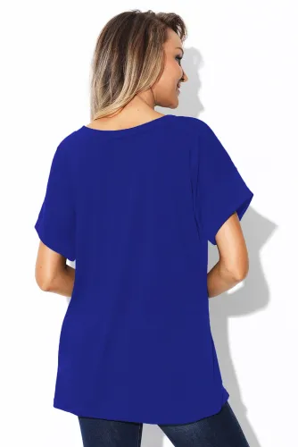Royal Blue Simple Fashion Pocket T-shirt