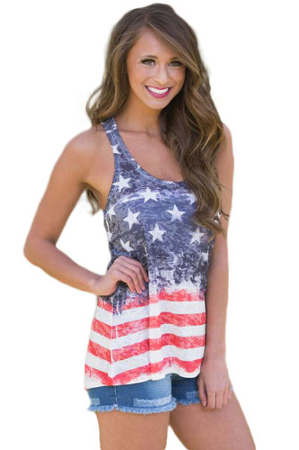Stars and Stripes Flag Sleeveless Tank Top