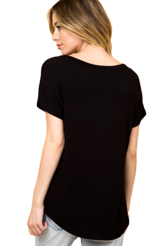 Black American Flag Graphic Short Sleeve Tee