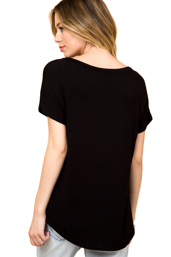 Black American Flag Graphic Short Sleeve Tee