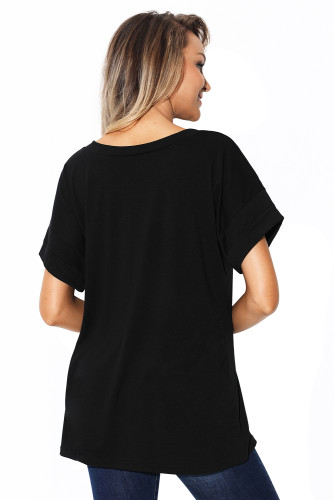 Black Simple Fashion Pocket T-shirt