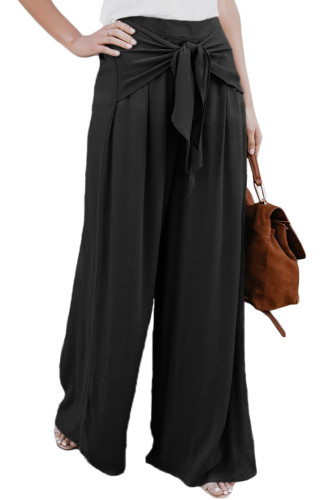 Walk The Walk Tie Palazzo Pants in Black