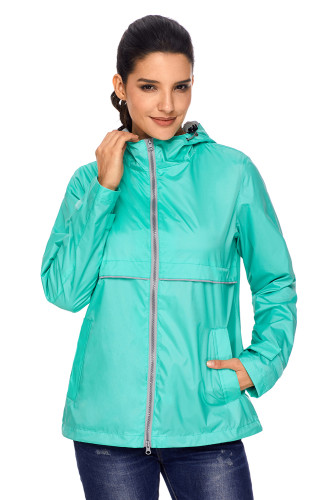 Mint Women Zipper Lapel Suit Blazer with Foldable Sleeve