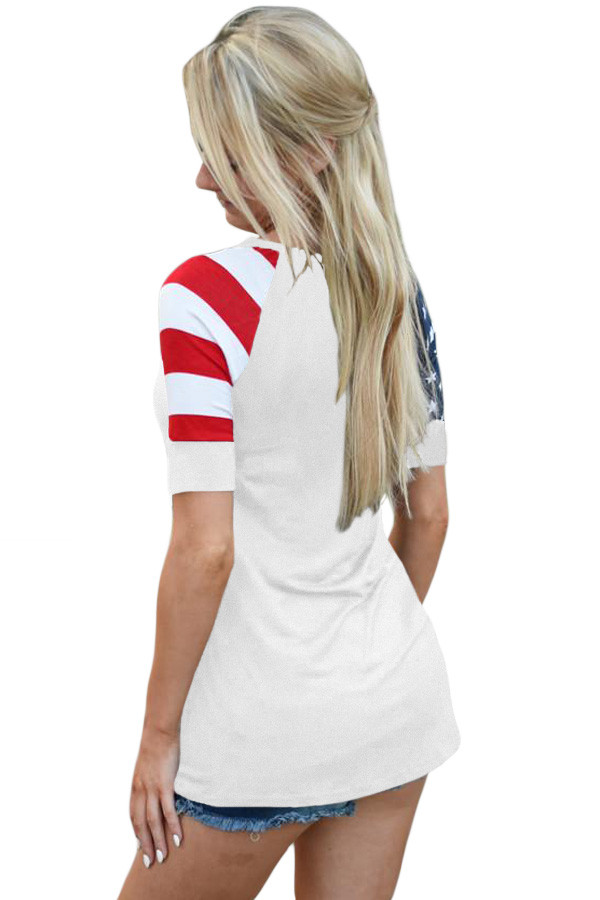 White Stars Stripes Short Sleeve Tee