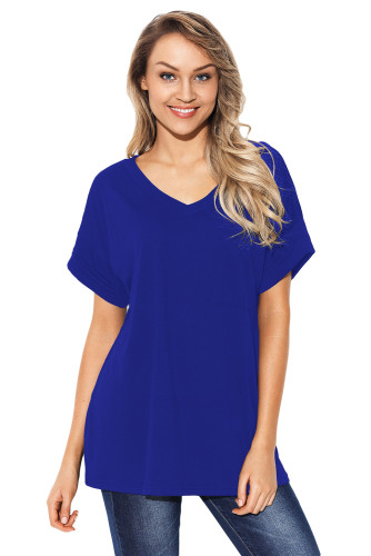 Royal Blue Simple Fashion Pocket T-shirt