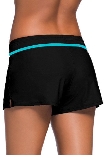 Blue Trim Black Women Swim Boardshort