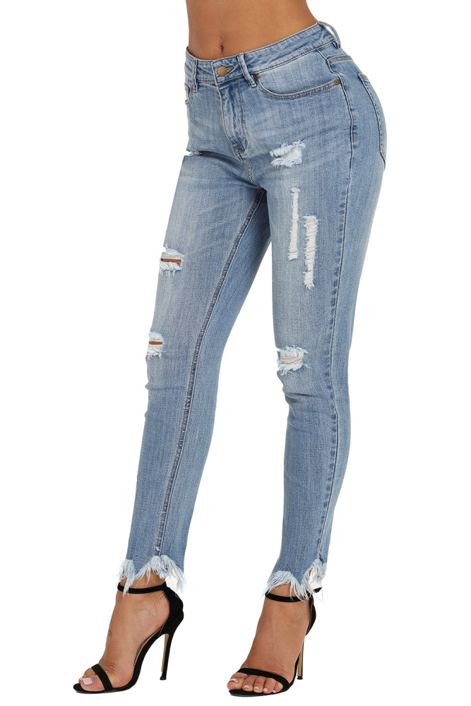 Medium Blue Wash Fringe Affair Flare Jeans