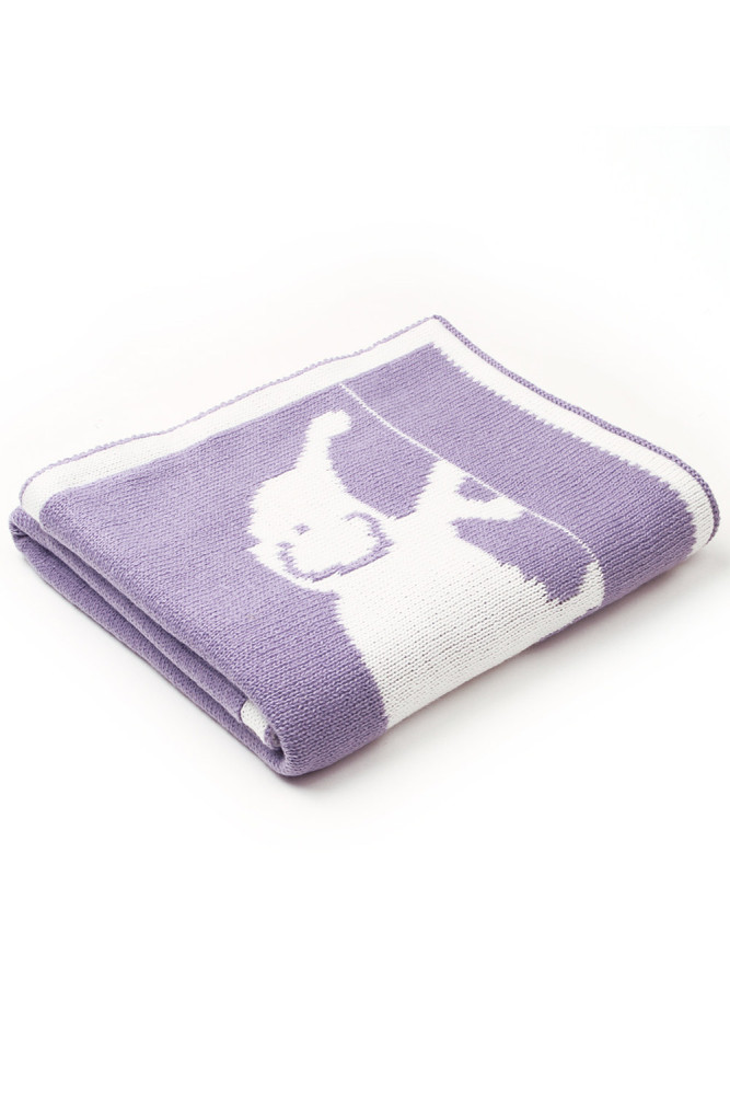 Purple Cute Elephant Pattern Baby Swaddle Blanket