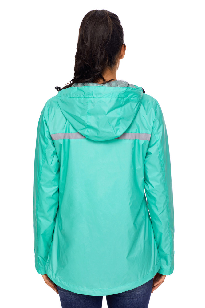 Mint Women Zipper Lapel Suit Blazer with Foldable Sleeve