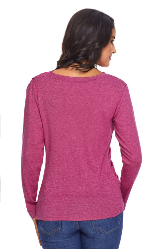 Lilac Draped Round Neck Sweatshirt for Women