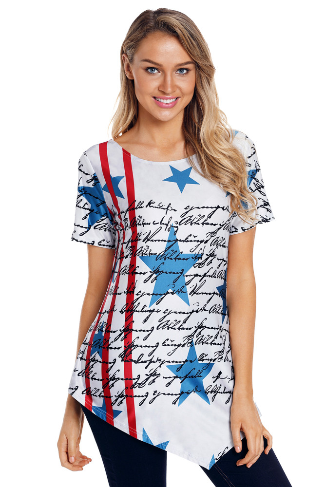 The Declaration of Independence Asymmetric Hem T-shirt