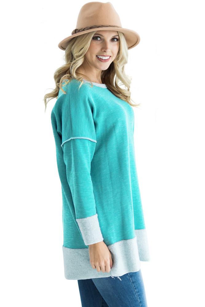Green Two Tone French Terry Sweatshirt