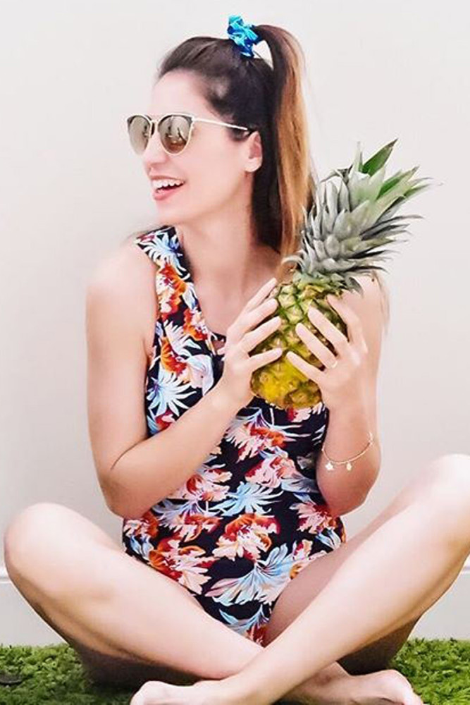 Ruffle Shoulder Straps Floral One Piece Swimsuit