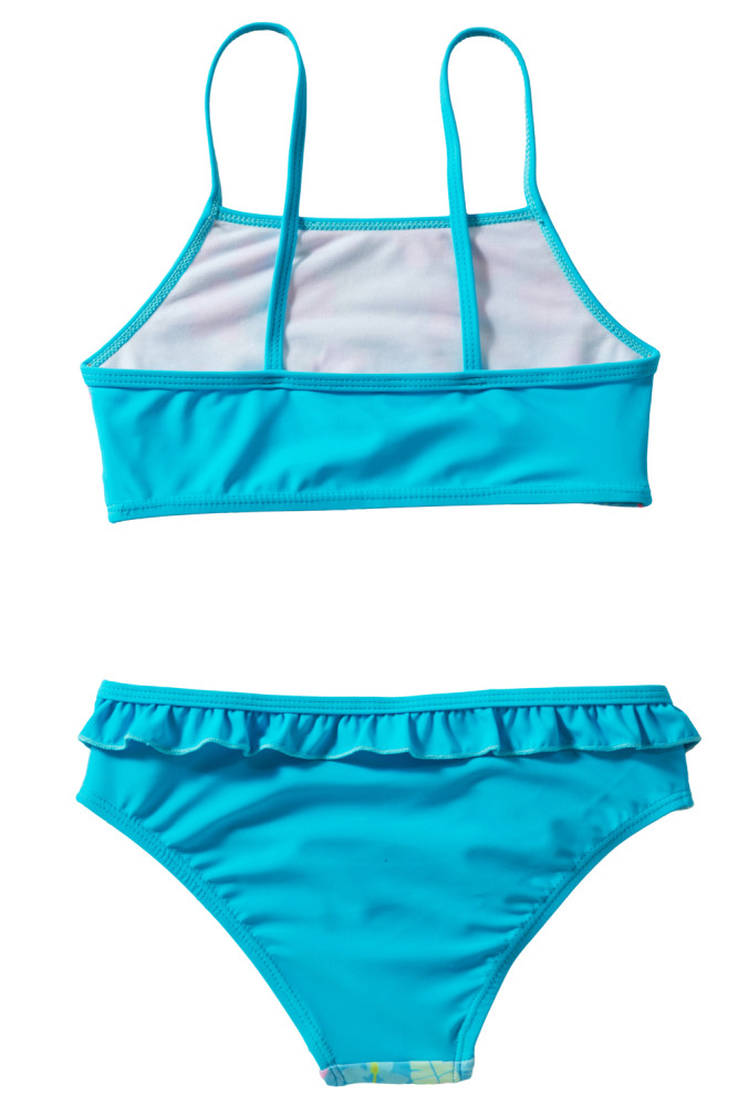 Blue Floral Strappy Little Girls’ Tankini Set