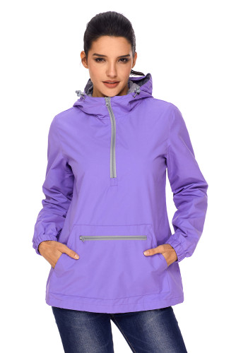 Lilac Monogrammed Pullover Rain Jacket