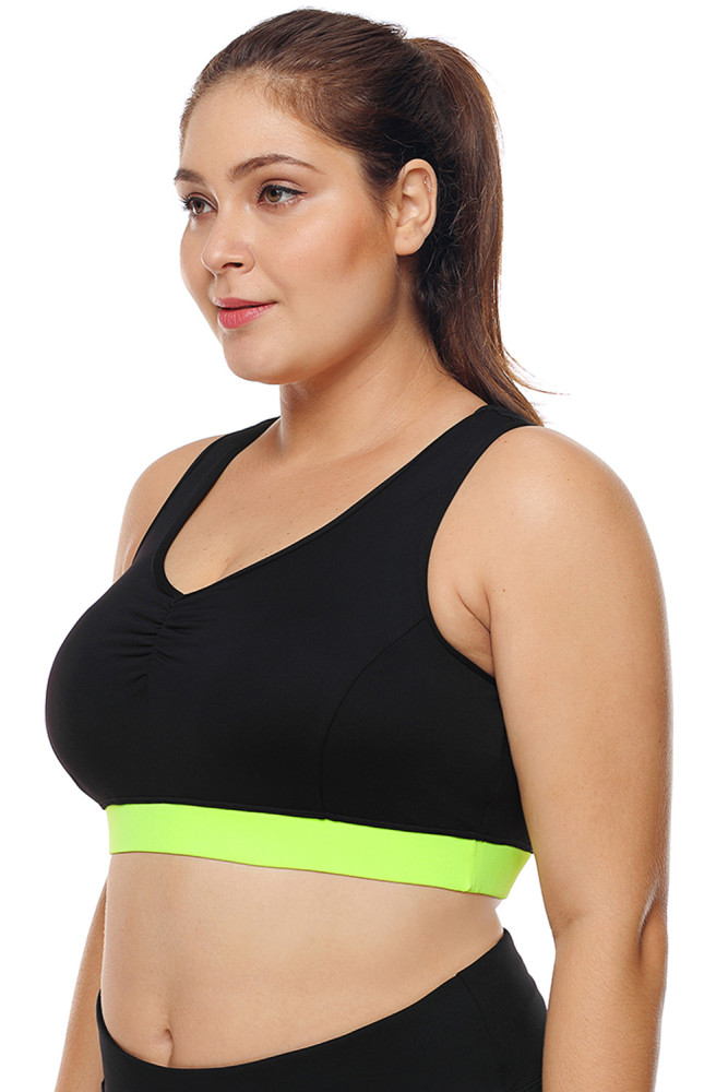 Black High Support Racerback Sports Bra for Women