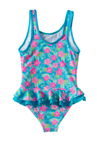 Lovely Ruffle Floral Girls' One Piece Swimsuit