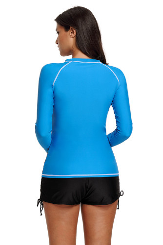 Colorblock Long Sleeve Rashguard Top