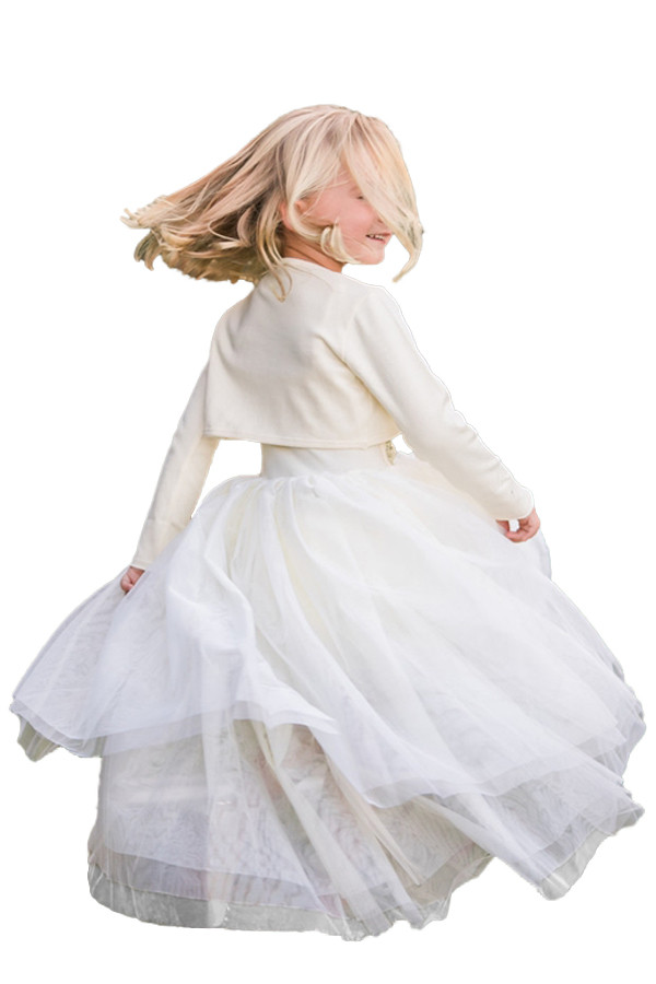 White Sequin Bodice Tulle Hi-low Dress