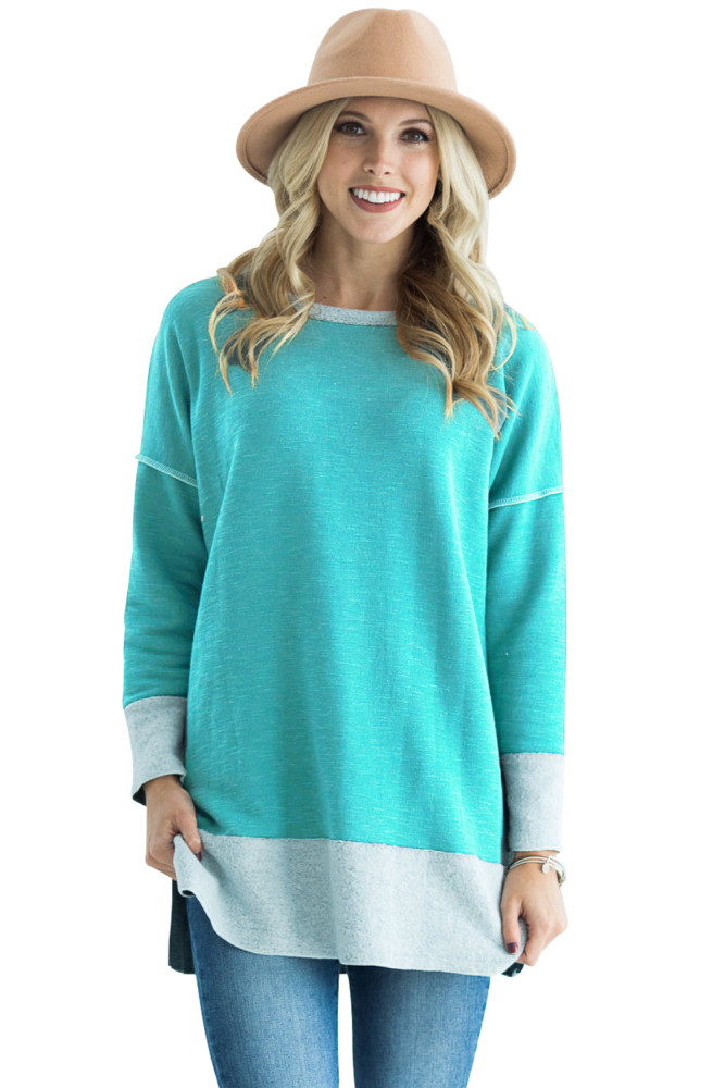 Green Two Tone French Terry Sweatshirt