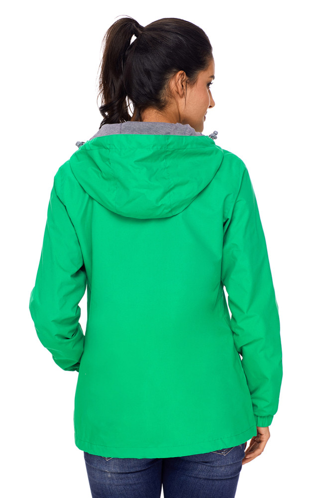 Green Monogrammed Pullover Rain Jacket