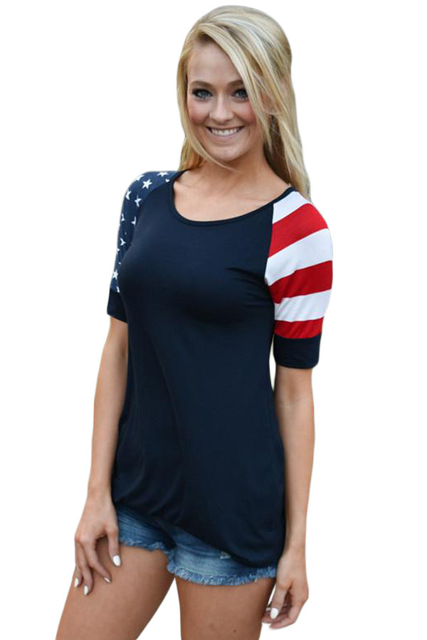 Black Stars Stripes Short Sleeve Tee